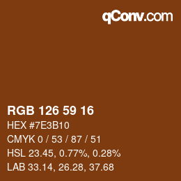 颜色代码: RGB 126 59 16 | qconv.com