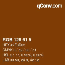 カラーコード: RGB 126 61 5 | qconv.com