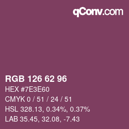 Farbcode: RGB 126 62 96 | qconv.com