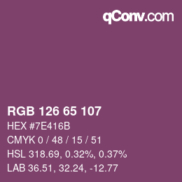 Farbcode: RGB 126 65 107 | qconv.com