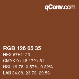 Color code: RGB 126 65 35 | qconv.com