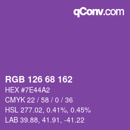 Farbcode: RGB 126 68 162 | qconv.com