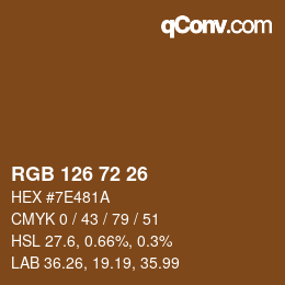 Color code: RGB 126 72 26 | qconv.com