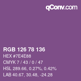 Farbcode: RGB 126 78 136 | qconv.com