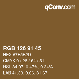 カラーコード: RGB 126 91 45 | qconv.com