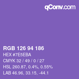 カラーコード: RGB 126 94 186 | qconv.com