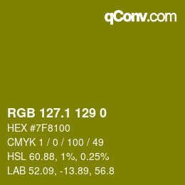 カラーコード: RGB 127.1 129 0 | qconv.com