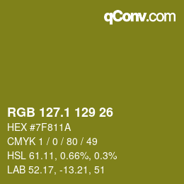 カラーコード: RGB 127.1 129 26 | qconv.com
