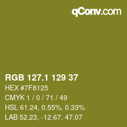 カラーコード: RGB 127.1 129 37 | qconv.com