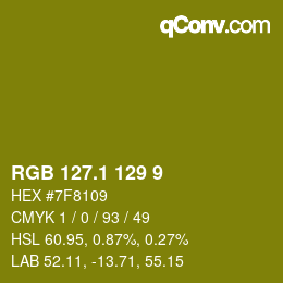 カラーコード: RGB 127.1 129 9 | qconv.com