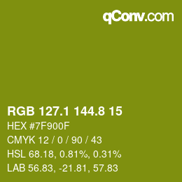 カラーコード: RGB 127.1 144.8 15 | qconv.com