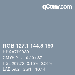 Color code: RGB 127.1 144.8 160 | qconv.com