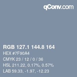 Color code: RGB 127.1 144.8 164 | qconv.com