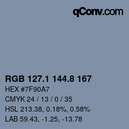 Farbcode: RGB 127.1 144.8 167 | qconv.com