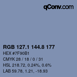Color code: RGB 127.1 144.8 177 | qconv.com