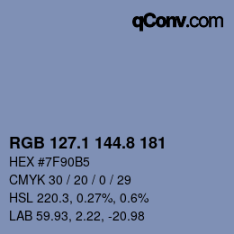 カラーコード: RGB 127.1 144.8 181 | qconv.com