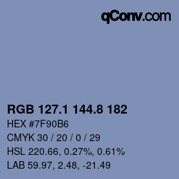 Code couleur: RGB 127.1 144.8 182 | qconv.com