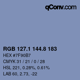 Color code: RGB 127.1 144.8 183 | qconv.com