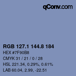 Color code: RGB 127.1 144.8 184 | qconv.com