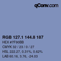 Color code: RGB 127.1 144.8 187 | qconv.com