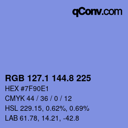 Color code: RGB 127.1 144.8 225 | qconv.com