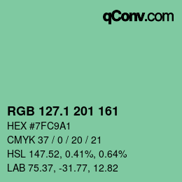 カラーコード: RGB 127.1 201 161 | qconv.com