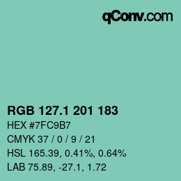 Color code: RGB 127.1 201 183 | qconv.com
