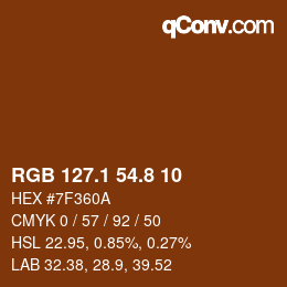 Color code: RGB 127.1 54.8 10 | qconv.com