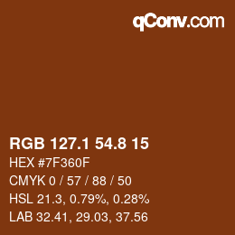 Color code: RGB 127.1 54.8 15 | qconv.com