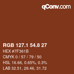 Color code: RGB 127.1 54.8 27 | qconv.com