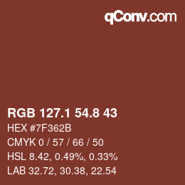 Farbcode: RGB 127.1 54.8 43 | qconv.com