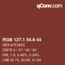 Color code: RGB 127.1 54.8 44 | qconv.com