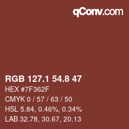 Color code: RGB 127.1 54.8 47 | qconv.com