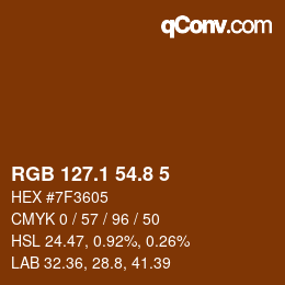 Color code: RGB 127.1 54.8 5 | qconv.com