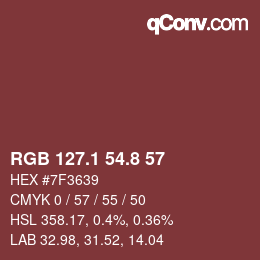 Color code: RGB 127.1 54.8 57 | qconv.com