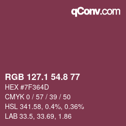 Color code: RGB 127.1 54.8 77 | qconv.com