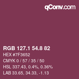 Color code: RGB 127.1 54.8 82 | qconv.com