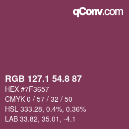 Color code: RGB 127.1 54.8 87 | qconv.com