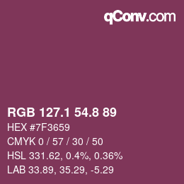 カラーコード: RGB 127.1 54.8 89 | qconv.com