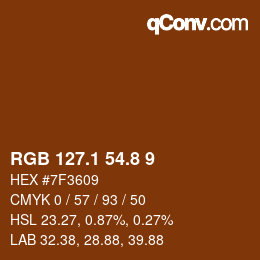 Color code: RGB 127.1 54.8 9 | qconv.com