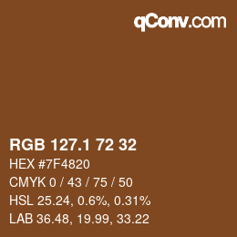 カラーコード: RGB 127.1 72 32 | qconv.com
