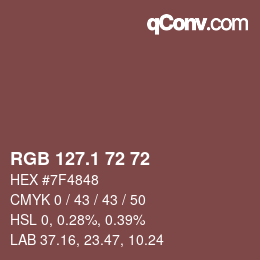 カラーコード: RGB 127.1 72 72 | qconv.com