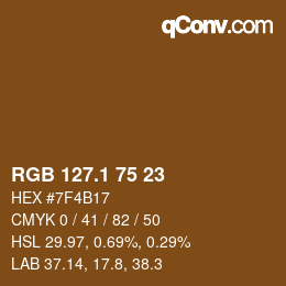 カラーコード: RGB 127.1 75 23 | qconv.com