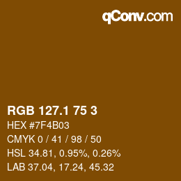 カラーコード: RGB 127.1 75 3 | qconv.com