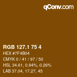 カラーコード: RGB 127.1 75 4 | qconv.com