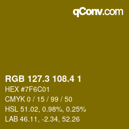 カラーコード: RGB 127.3 108.4 1 | qconv.com