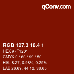 カラーコード: RGB 127.3 18.4 1 | qconv.com