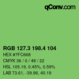 カラーコード: RGB 127.3 198.4 104 | qconv.com