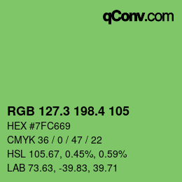 カラーコード: RGB 127.3 198.4 105 | qconv.com