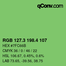 カラーコード: RGB 127.3 198.4 107 | qconv.com